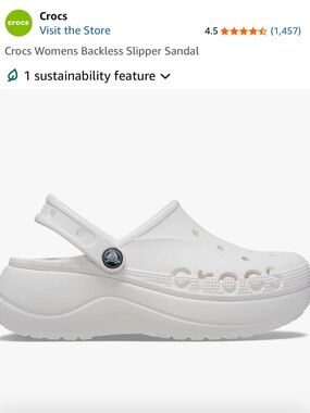 CROCS logo platform in white size 10 GUC!